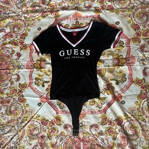 Black, white and red Guess bodysuit.